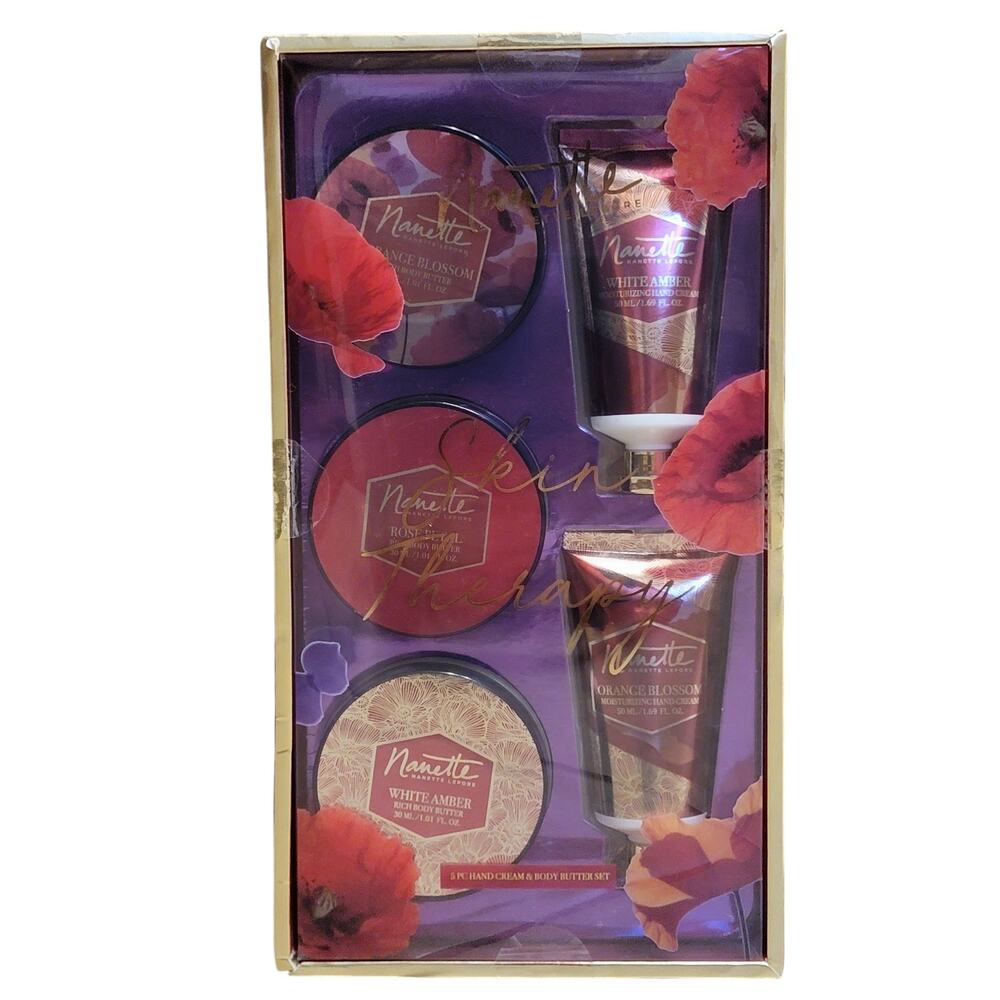 Nanette Lepore Skin Therapy Set Hand Cream Body Butter Orange Rose Amber‎ Gift